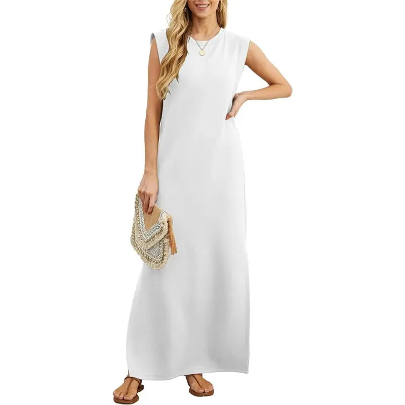 ⏰HOT SALE-WOMEN SUMMER CASUAL LOOSE SPLIT WRINKLE-FREE LONG DRESS(BUY 2 FREE SHIPPING)