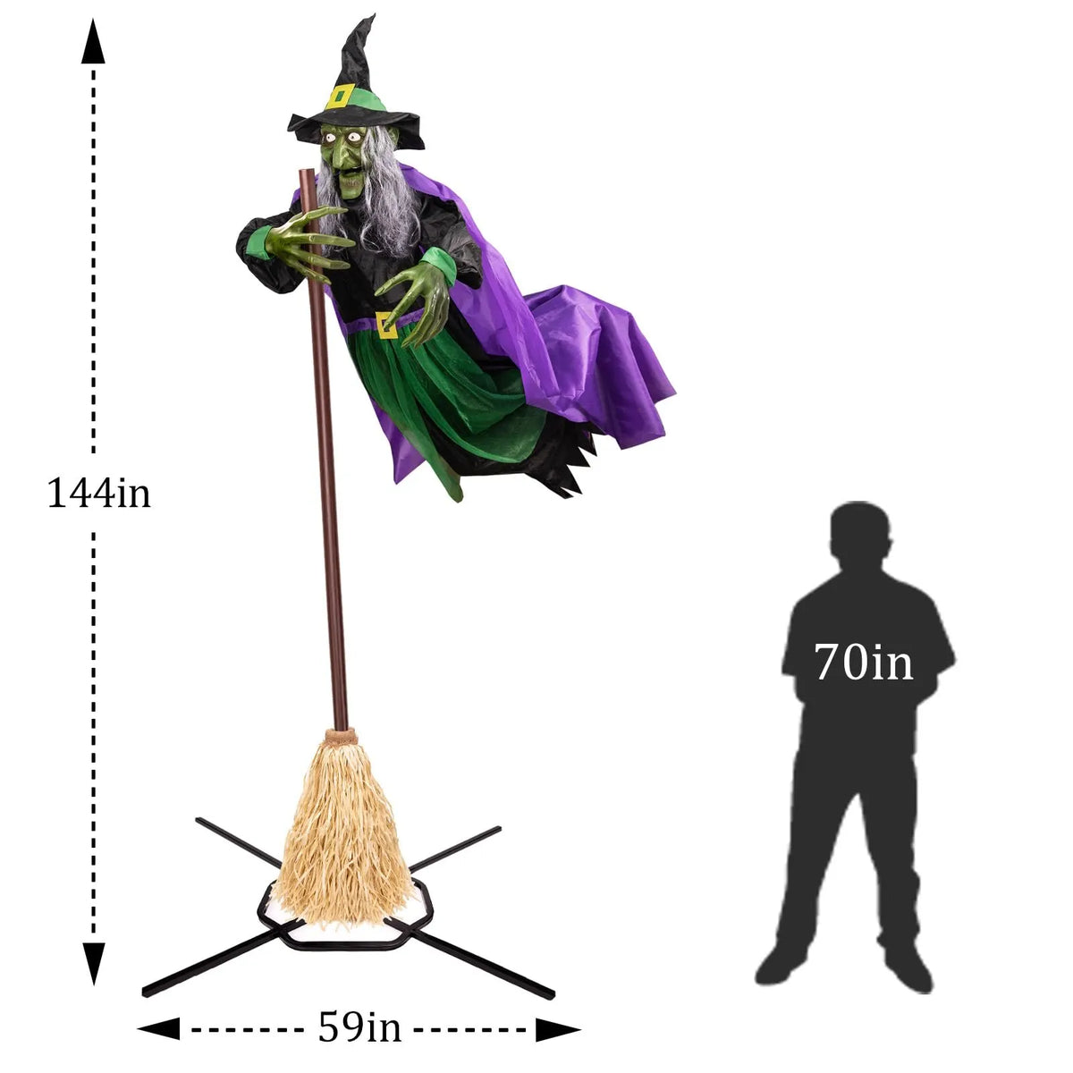 Halloween Decorations Outdoor - 12 ft Hovering Witch