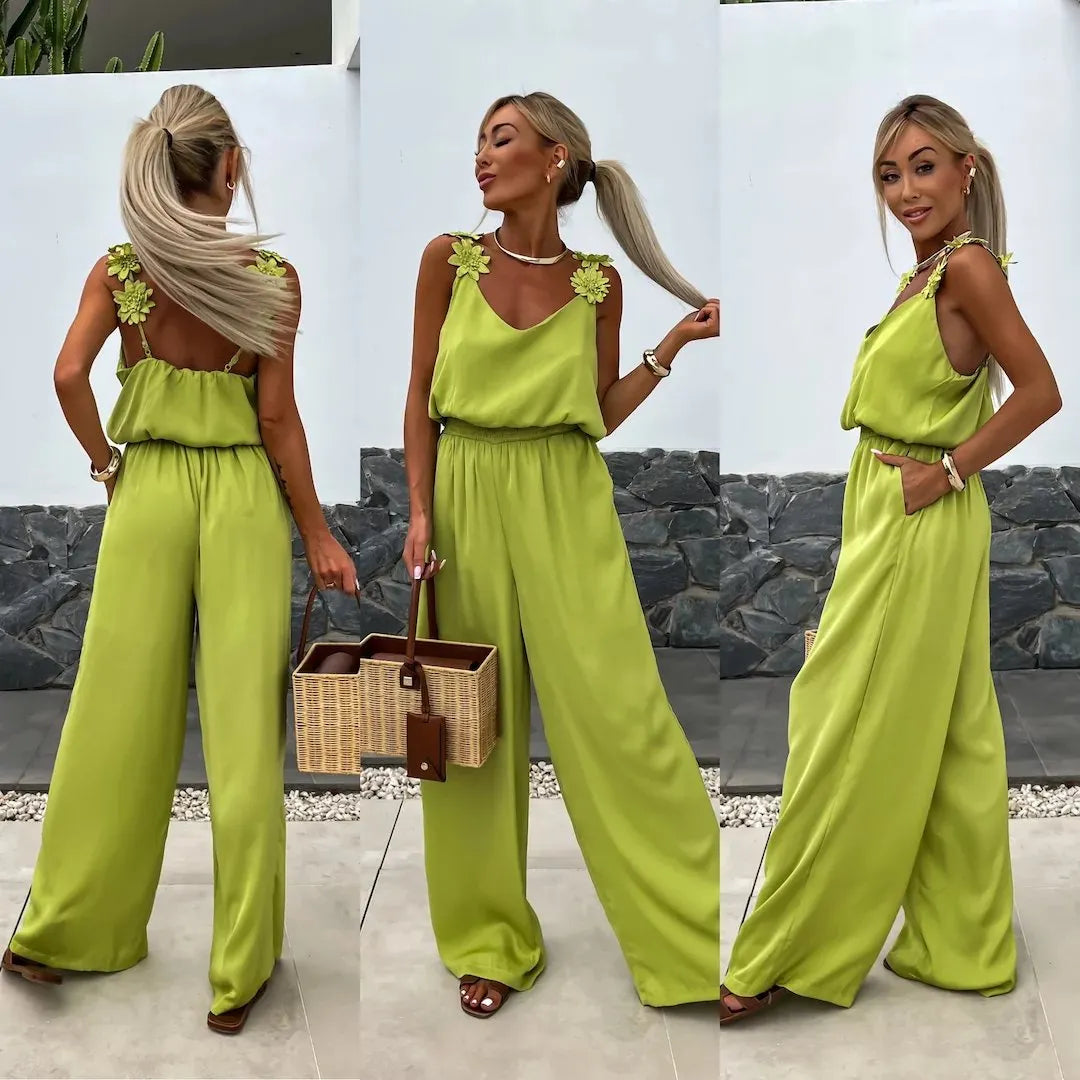 ✨Spring Style Alert🌸Women's Sleeveless Wide Leg Jumpsuit - Effortless Elegance!