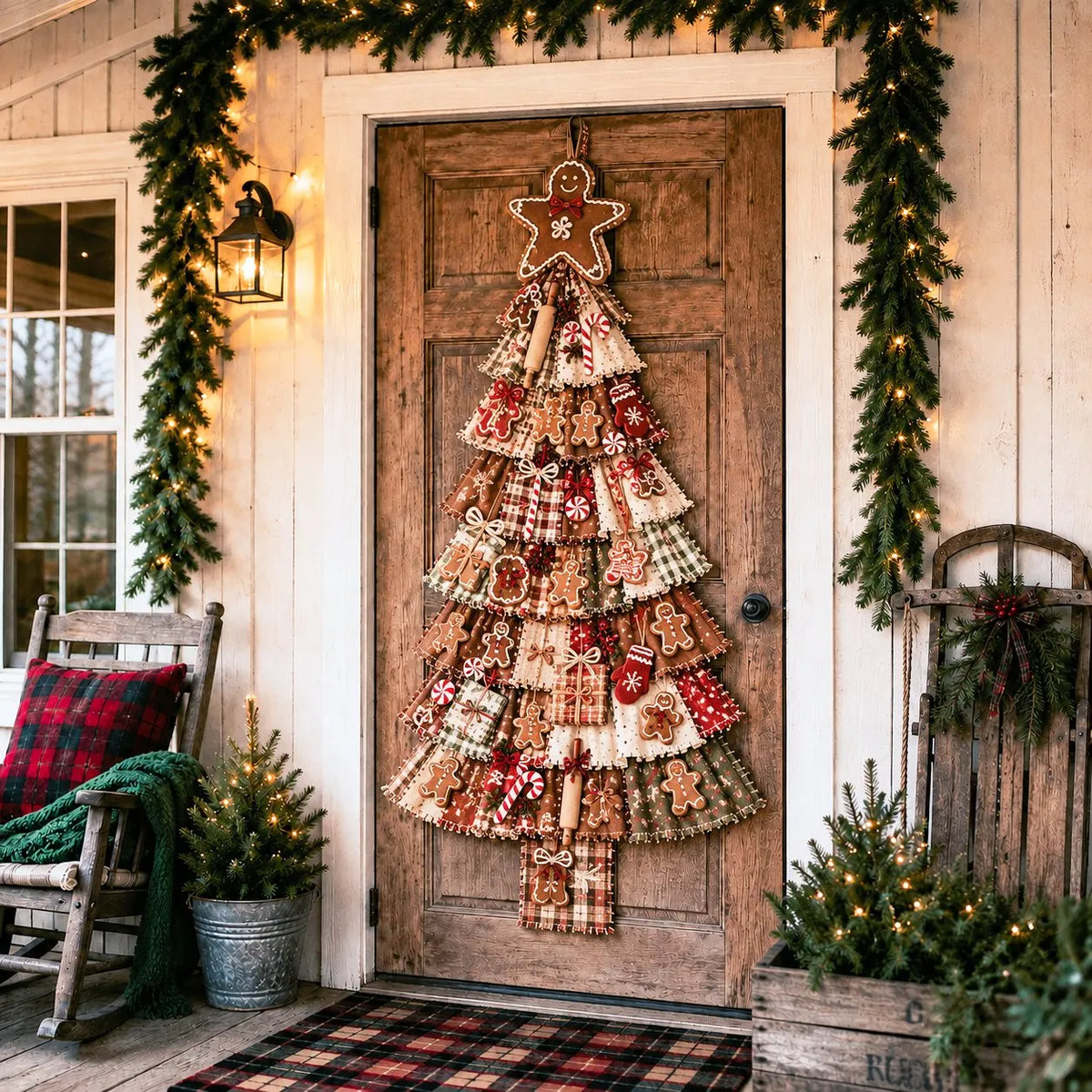 🔥 HOT SALE 🔥🎄Beginner-Friendly DIY Oversized Patchwork Christmas Tree Door Hanging Kit | Complete Kit with All Tools & Step-by-Step Guide Included 💕