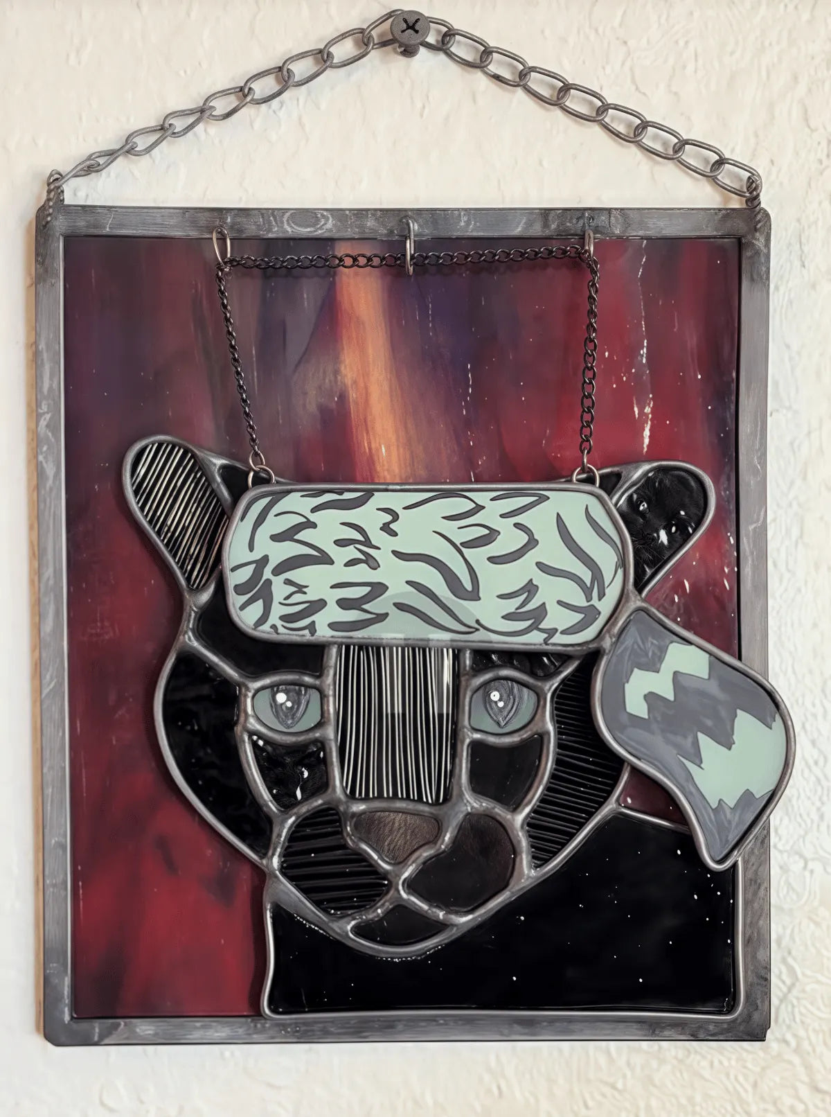🔥Last Day 49% OFF -  🐆✨Stained Glass Black Cat Suncatcher Window Hanging Decor, Interchangeable Hat Design