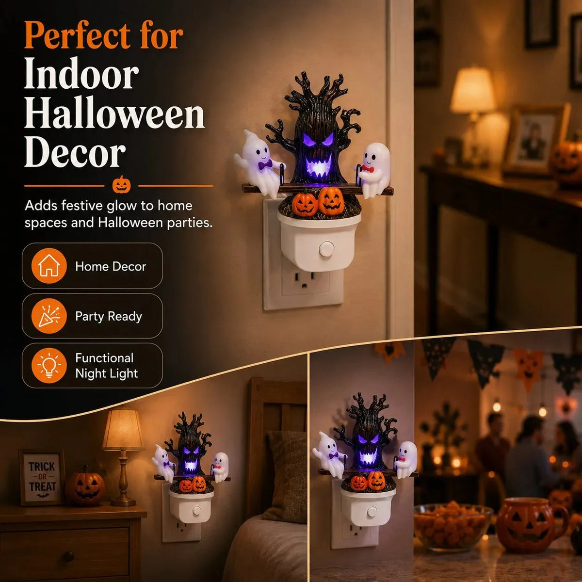 🔥HOT SALE🔥🔥LAST DAY 49% OFF🎃👻Animated Seesaw Ghost Plug In LED Night Light