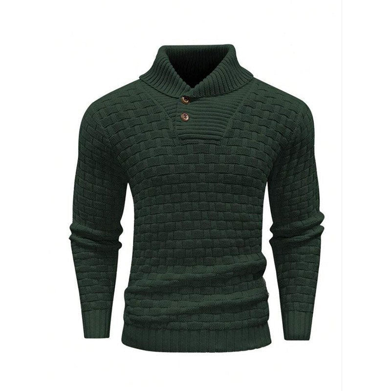 💜Men's sweater with structured stand-up collar