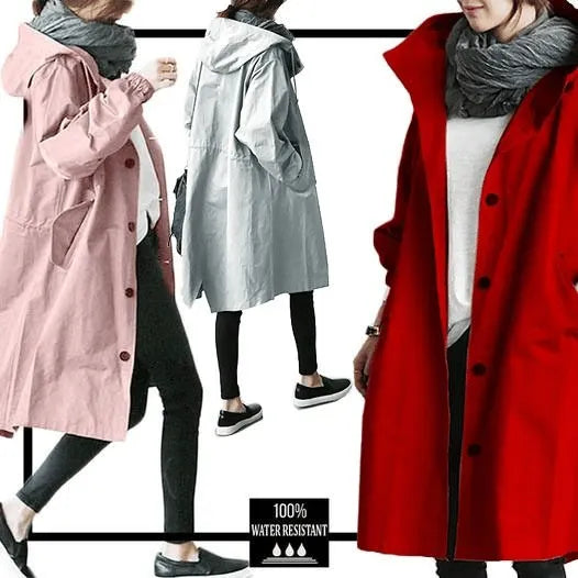 Waterproof  Oversized Hooded Windbreaker Rain Jacket