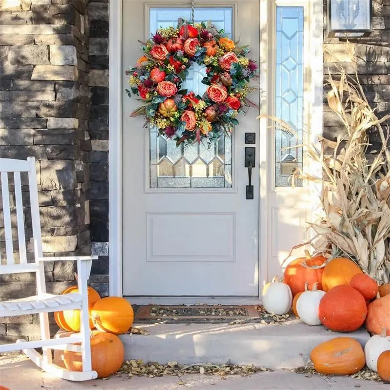 🔥HOT SALE🔥💖Last Day 49% OFF💖Fall Peony And Pumpkin Wreath - Year Round Wreath--🔥BUY 2 FREE SHIPPING