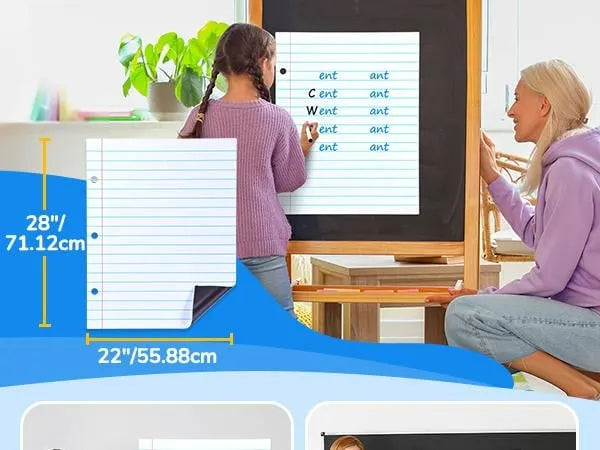 🎉📝✨Giant Magnetic Lined Paper Whiteboard 28” x 22” – 🧑‍🏫💕Perfect for Teaching, Writing Practice, To-Do Lists & Daily Planning( ✨ Write, Wipe & Reus)