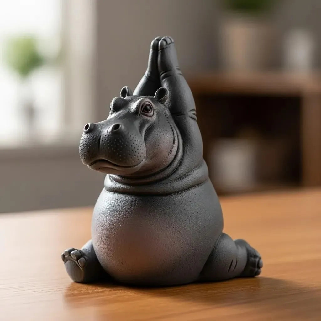 The Awkwardly Adorable Yoga Hippo