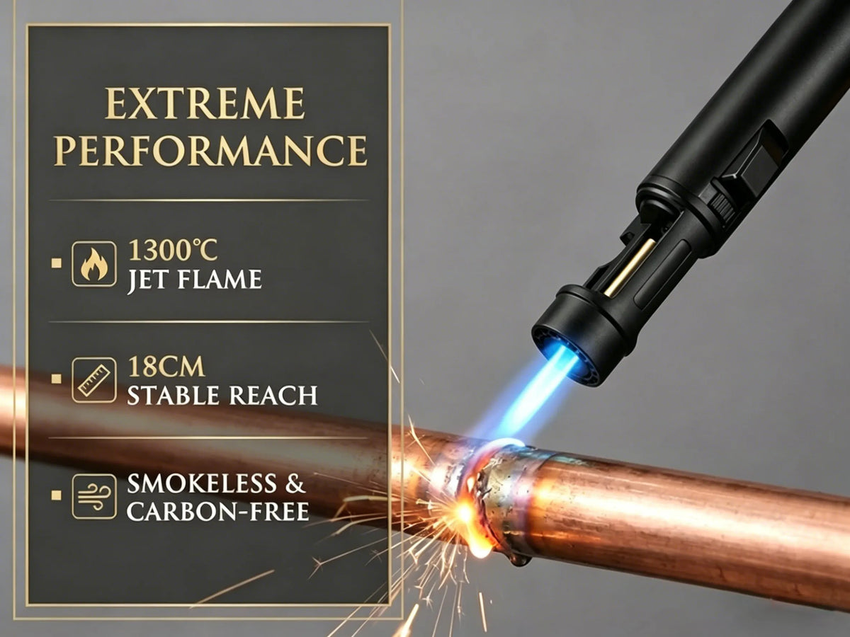 🎉Portable Torch Lighter-🔥 1300°C of Pure Power – Windproof, Refillable & Ready for Anything! 💨🍳🏕️