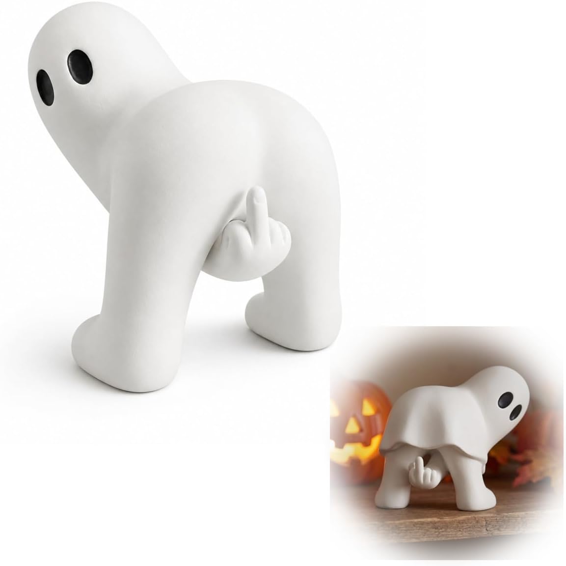 Funny Middle Finger Ghost Ornament