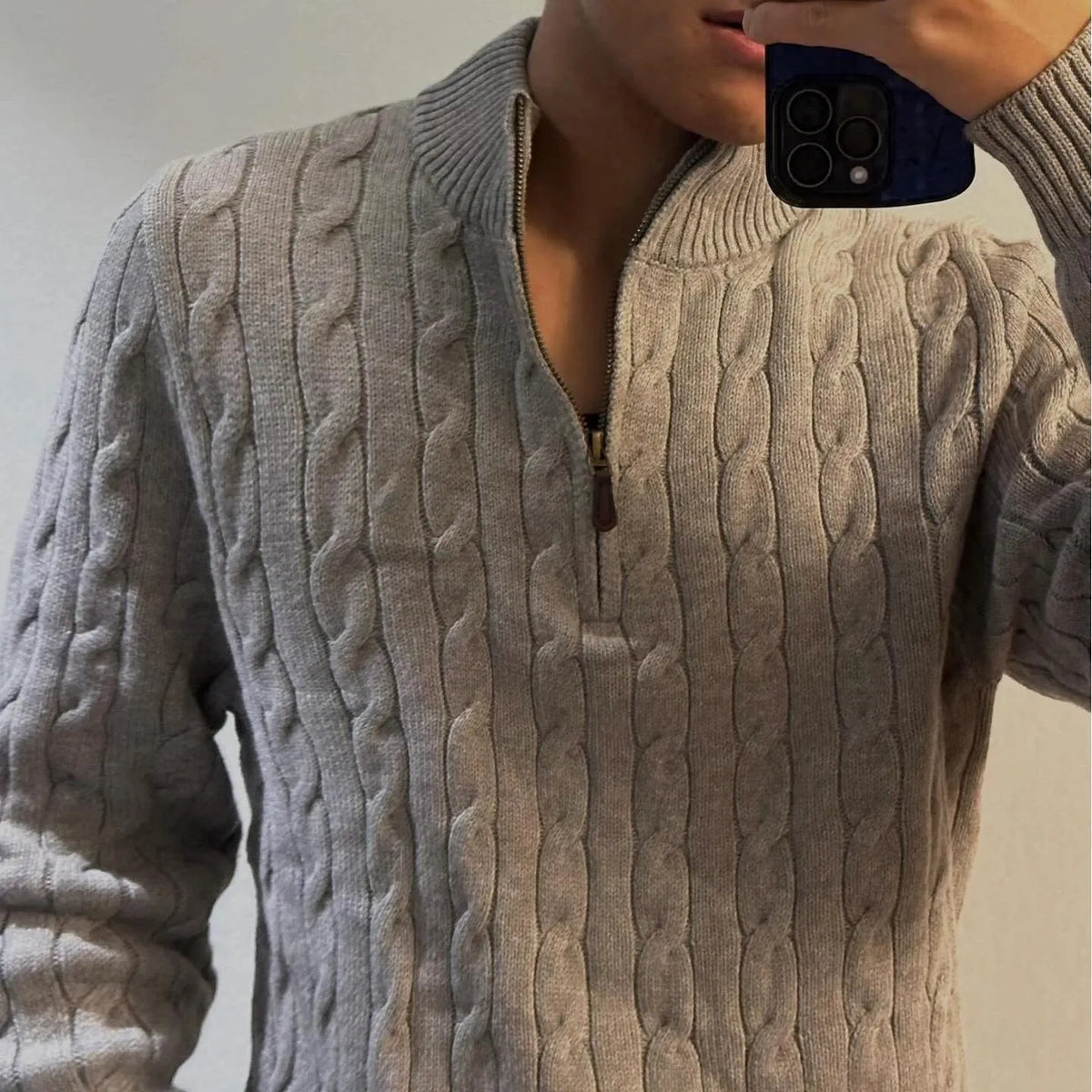 Men's Half-Zip Knit Sweater
