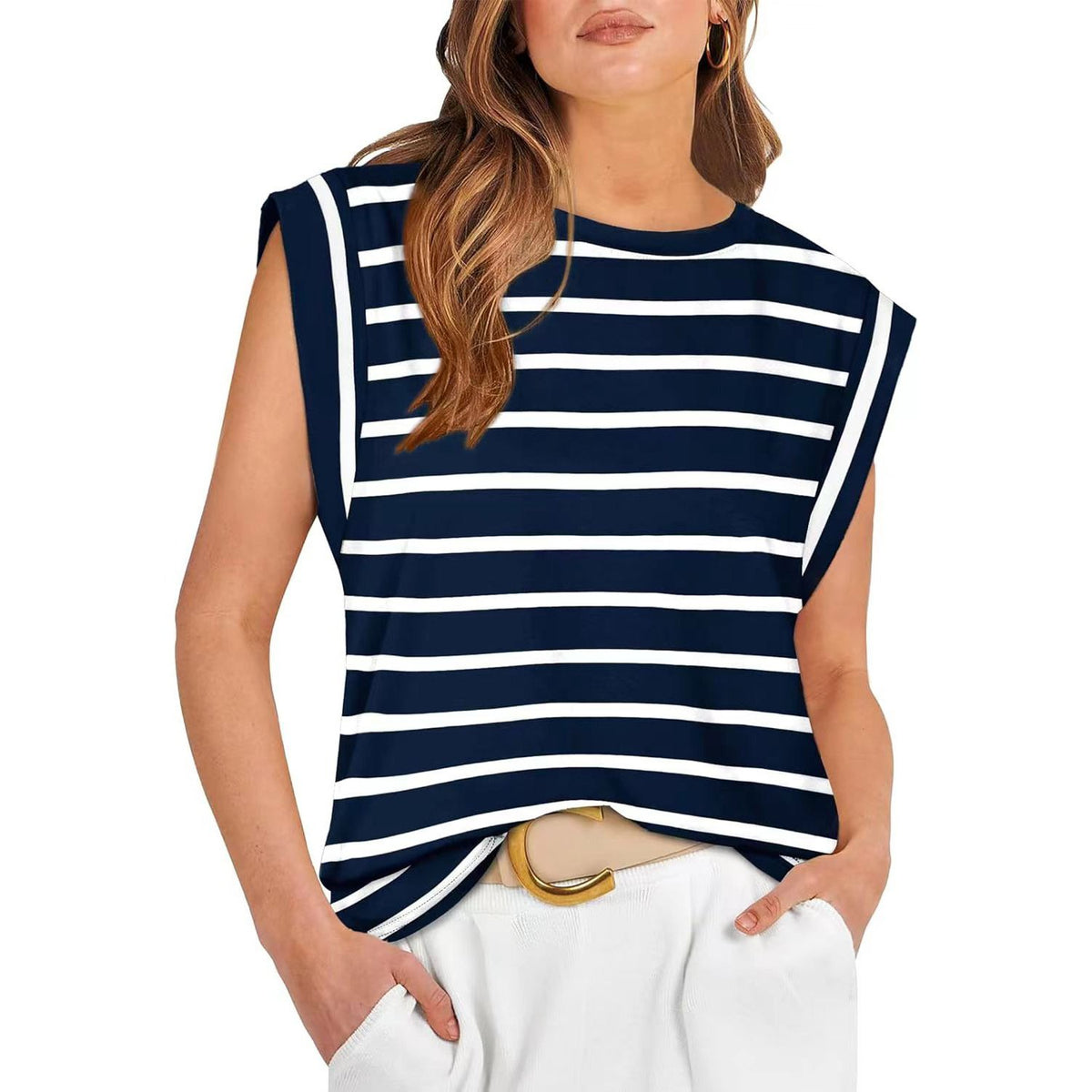 Cap Sleeve Tops for Women Summer Loose Tank Tops