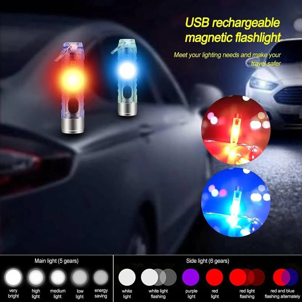 ✨ Rechargeable Mini Tactical Keychain Flashlight - 🔥Buy More Save More