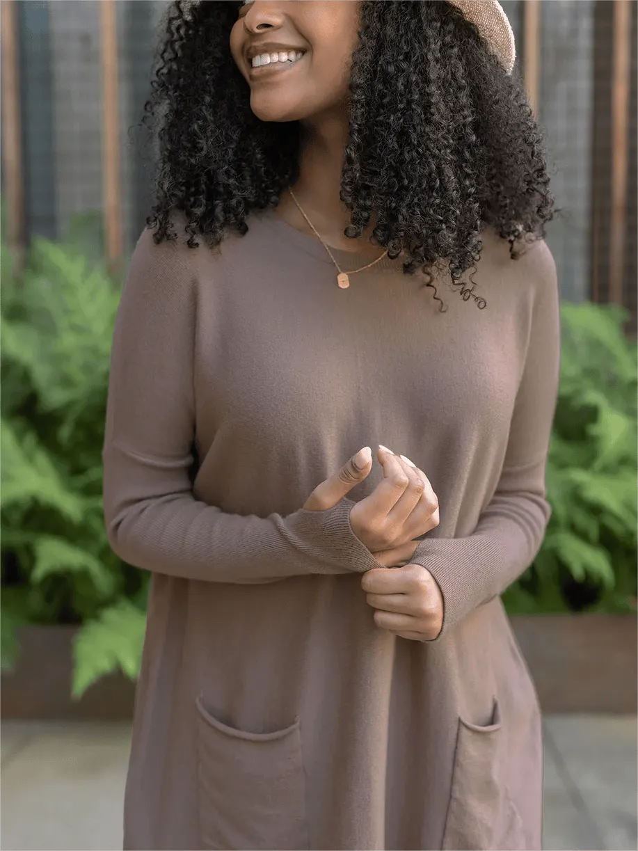 Long Sleeve Thumbhole Sweater Pocket Tunic (Buy 2 Free Shipping)