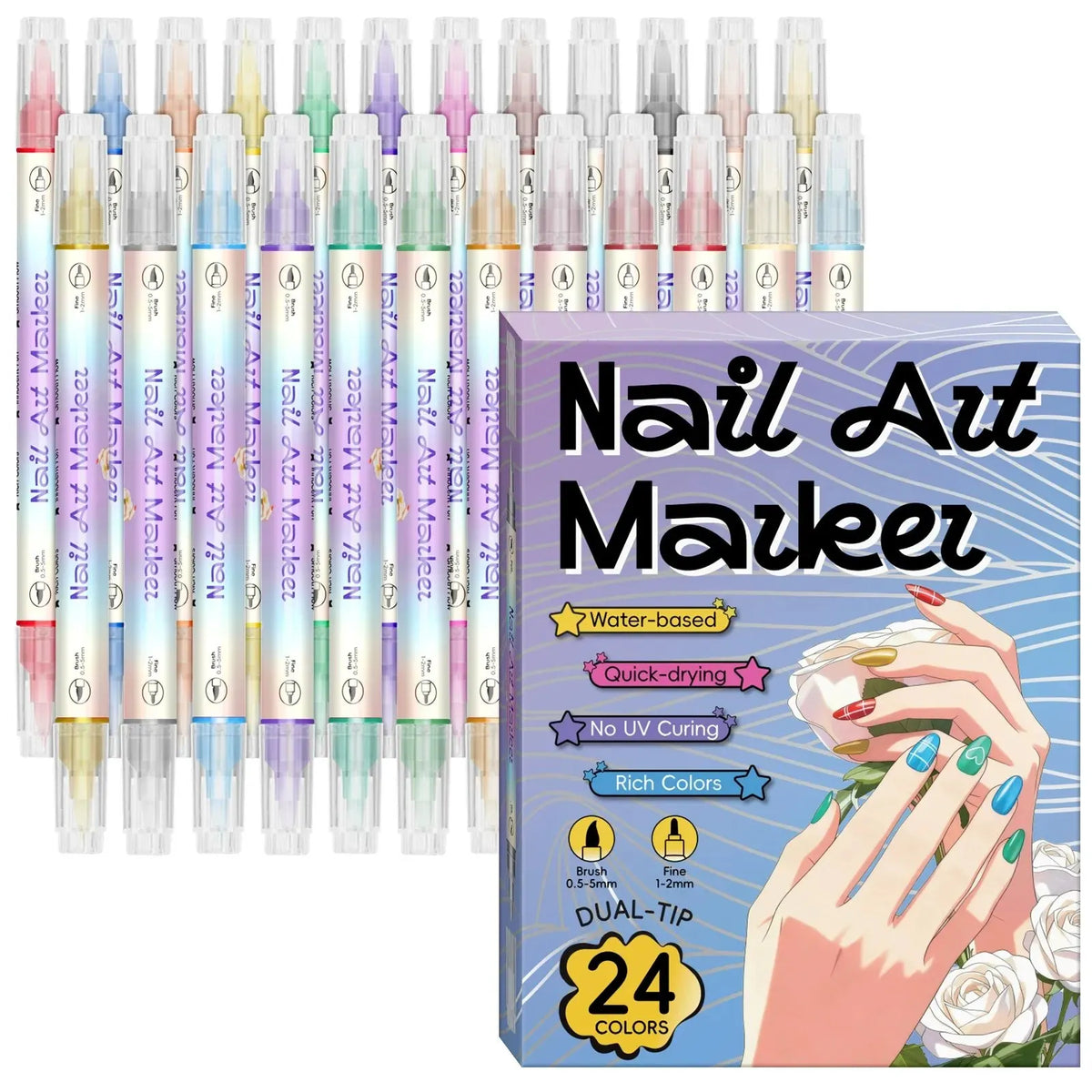 🔥HOT SALE🔥12/24 Colors Nail Art Pens – DIY 3D Markers for Drawing, Dotting & Manicure