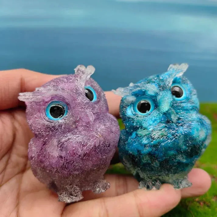 🦉Handmade Natural Crystal Gemstone Owl🎁💎
