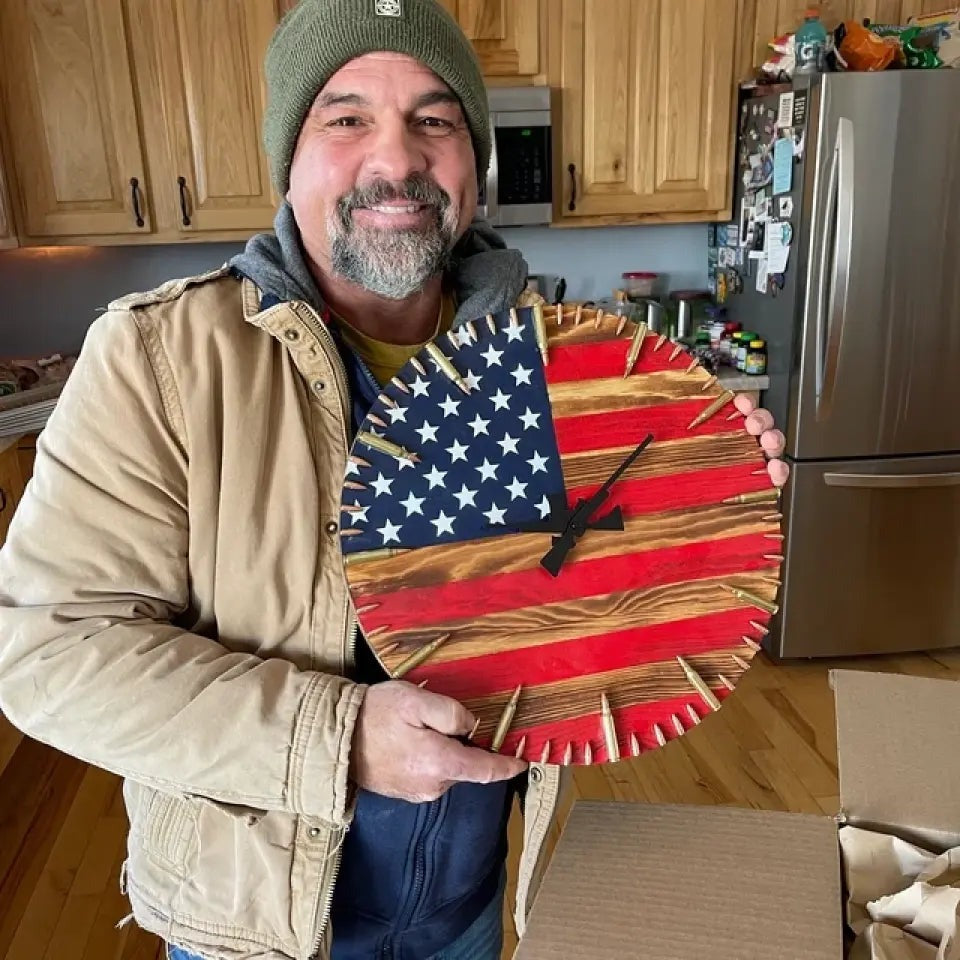 Handmade Patriotic American Flag Clock🎁BUY 2 FREE SHIPPING