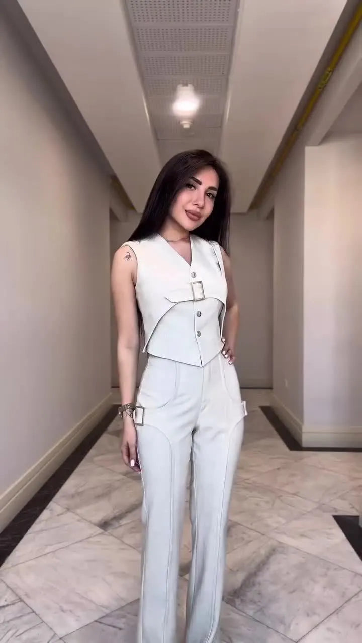 Women's V-neck Casual Suit