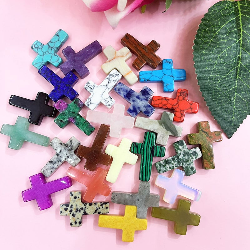 🔥Last 4 hours Sale: Save 50% -✝️Easter Natural Stone Crystal Cross Decoration