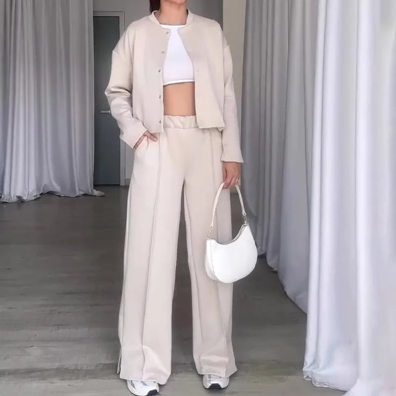 Jacket and Loose Pants 2-Piece Set