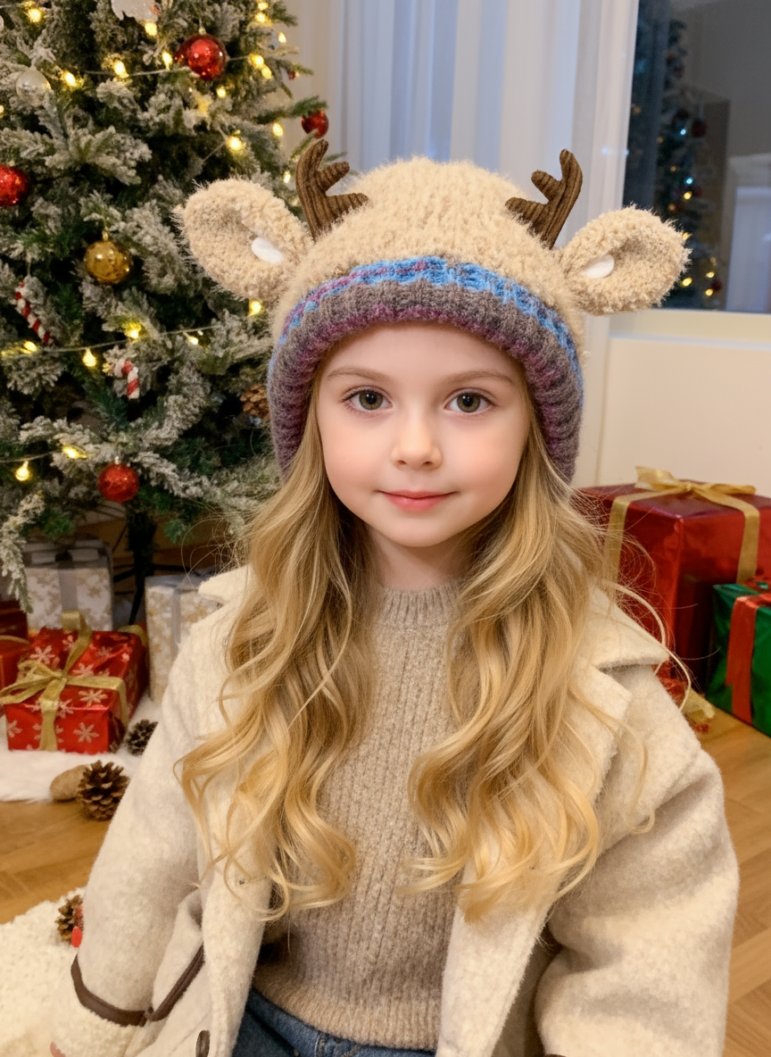 🎄🦌Handmade Knitted Christmas Antler 2-in-1 (Hat/Handbag)🧶2