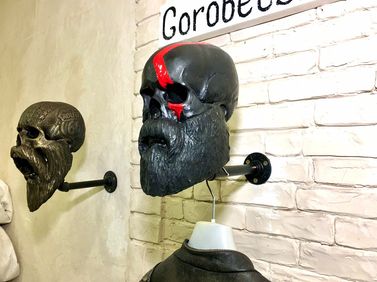 Motorcycle Skull Helmet Holder with Beard(🎁The most special gift for riders)