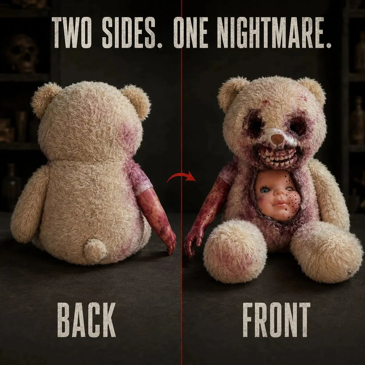🔥HOT SALE🔥💥🏆Creepy Reveal Horror Teddy Bear 🧸