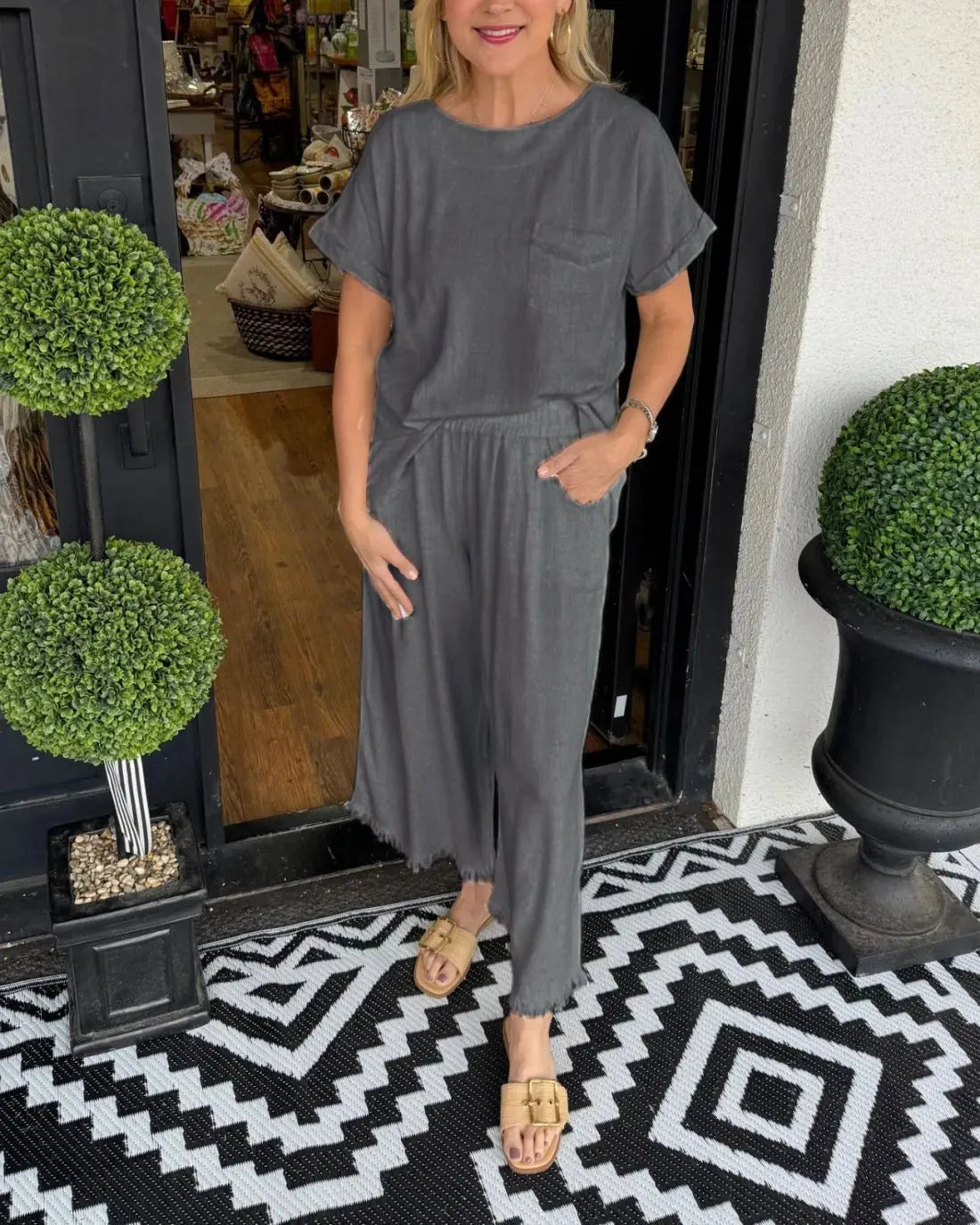 Women's Loose Top & Wide Leg Pants Set