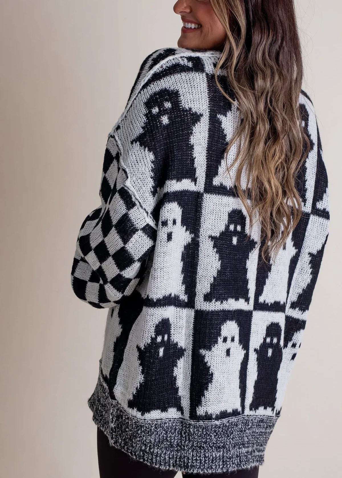 🎃SPOOKY SEASON -Halloween Checkered Sweater