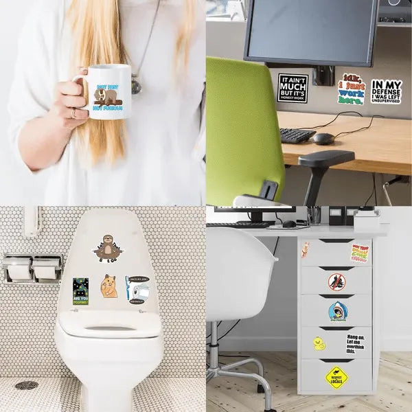 🔥 Set of 130 Pcs Funny Saying Stickers