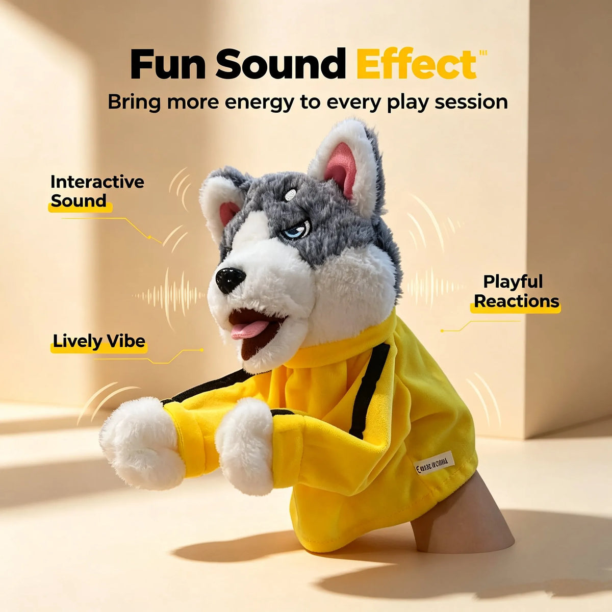 🎉Interactive Boxing Husky Hand Puppet Toy with Sound Effects