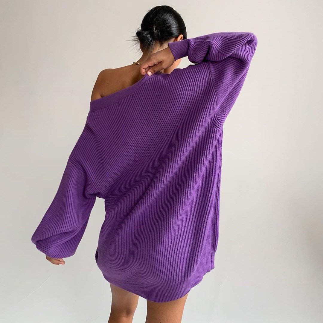 V-neck Loose Knit Button-Up Cardigan (Buy 2 Free Shipping)