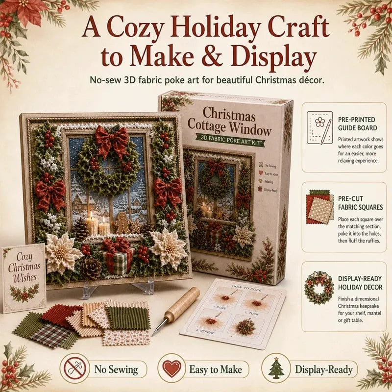 🔥HOT SALE🔥🎁 3D Christmas Fabric Poke Art Kit