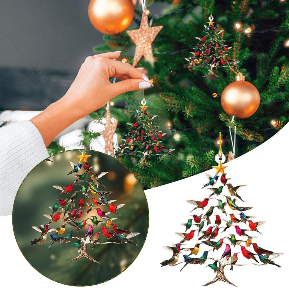 🔥🐦🎄Hummingbird Christmas 2D Acrylic Ornament