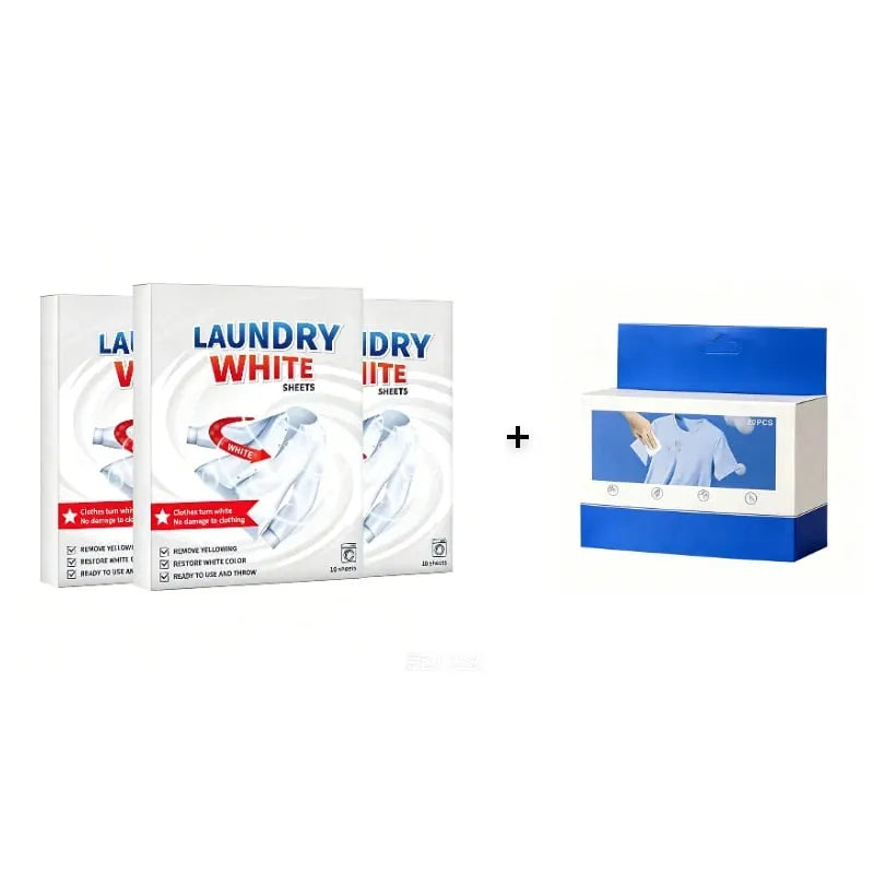 🎉🔥💥 Deep Cleaning Laundry Whitening Sheets ✨🧺 Powerful Stain Remover Brightening Fabric Laundry Cleaning Sheets