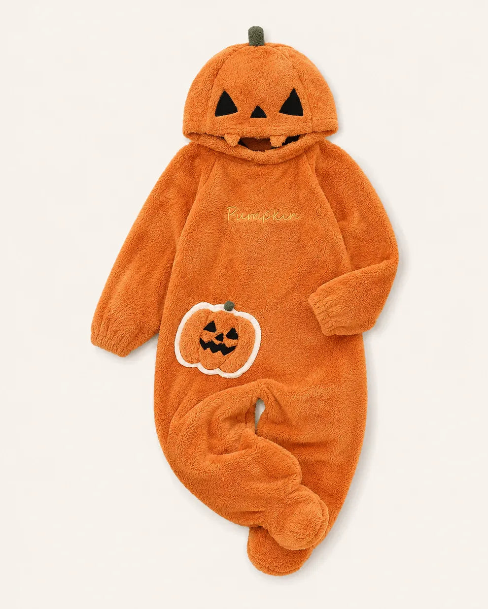Halloween Pumpkin Onesie | Plush Flannel Jack-o'-Lantern Costume Loungewear 🎃