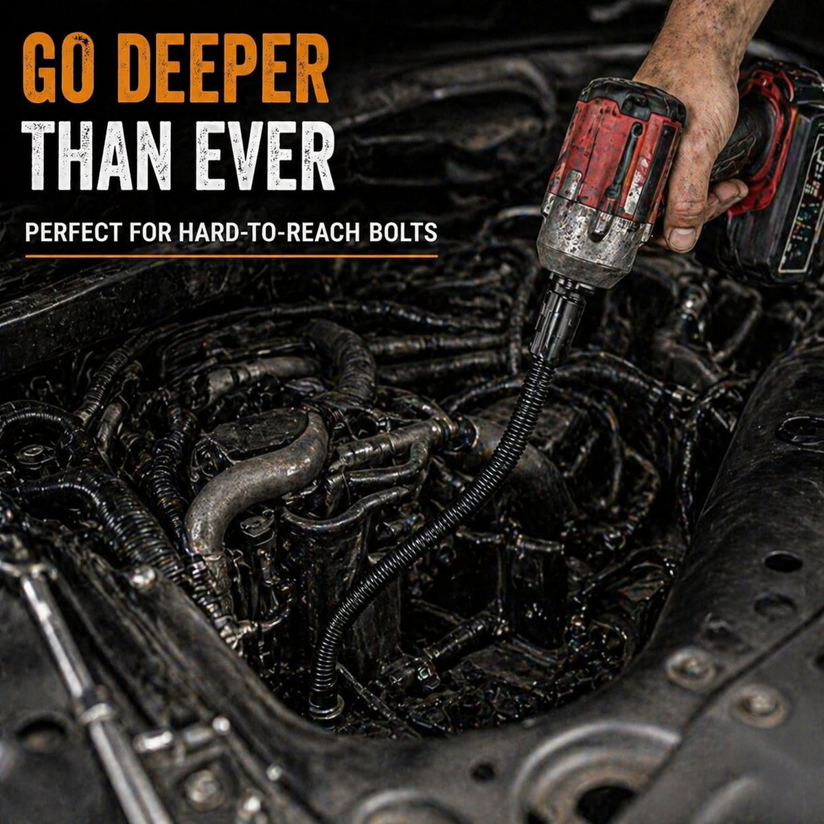 🎉🔧🌀 1/2" Flexible Socket Extension Bar! Conquer Tight Spaces in Seconds🔩🚗