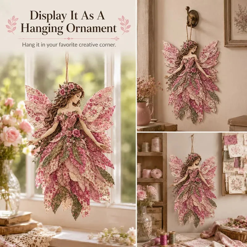 🔥HOT SALE🔥🧚‍♀️🌸 Premium Fairy Patchwork DIY Kit | High-Quality Layered Fabric with Floral Wings DIY Handmade Fantasy Wall Decor ✨15*12cm