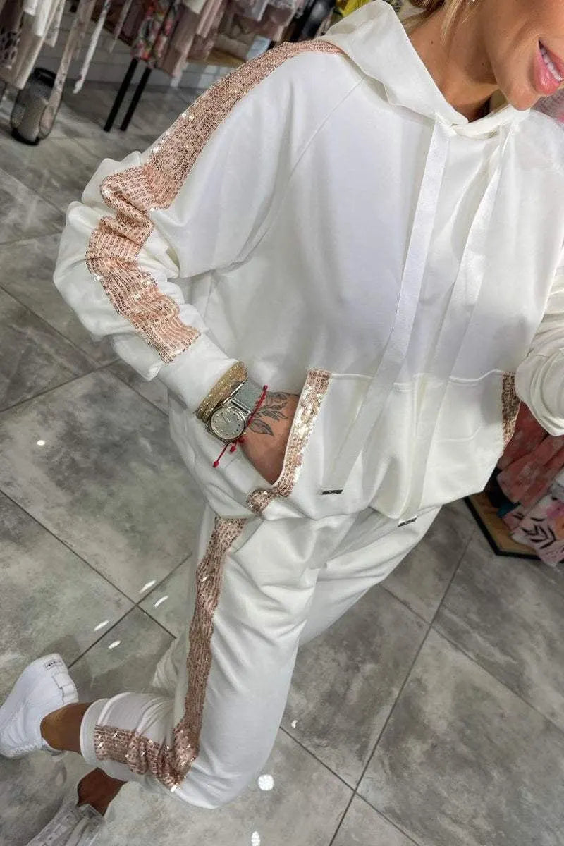 Women's Hooded Long Sequined Casual Suit✨Buy 2 Sets Free Shipping