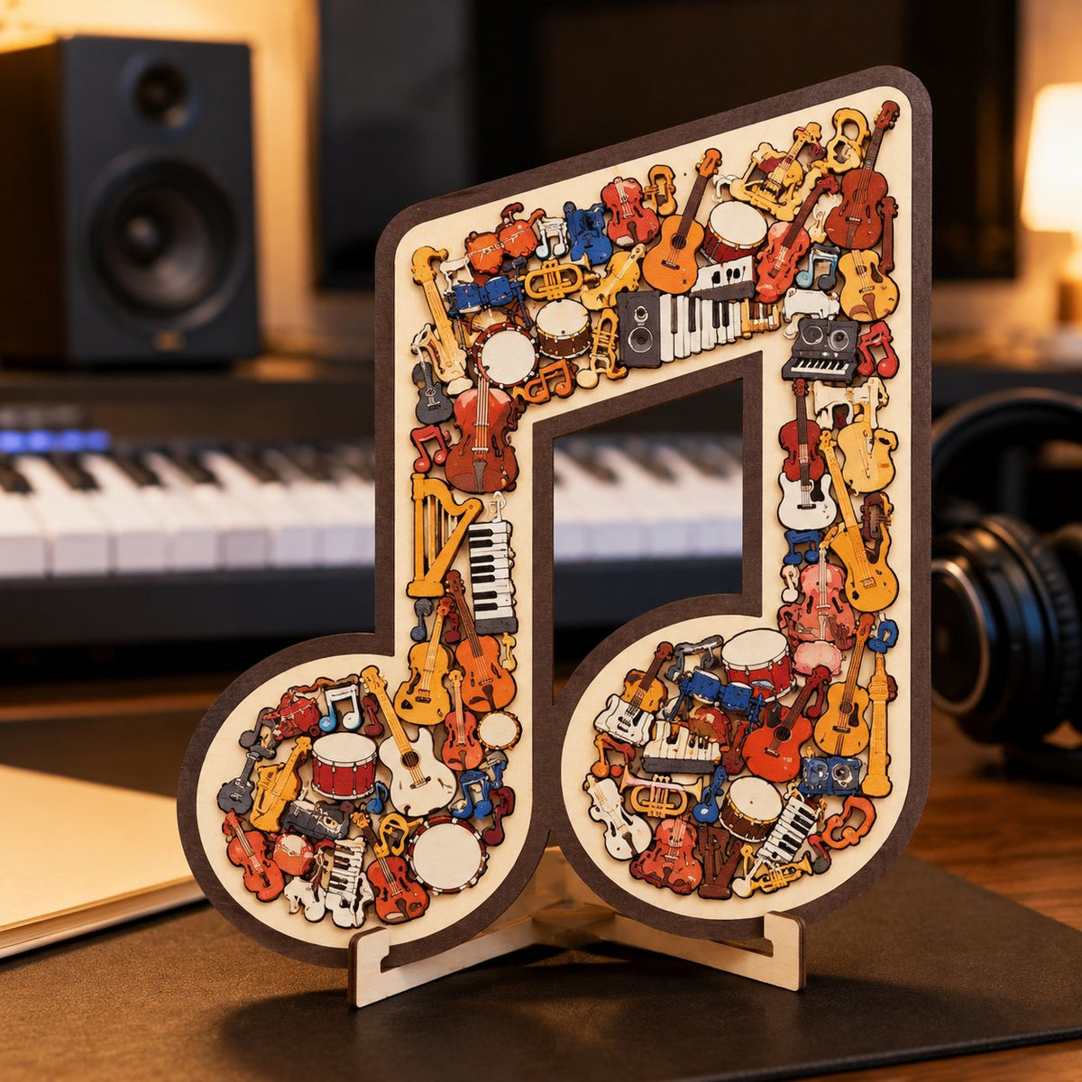 🔥Last Day 50% OFF - 🎶 Wooden Musical Note Instrument Jigsaw Puzzle Decor | Protective Coating & Moisture-Resistant Finish✨