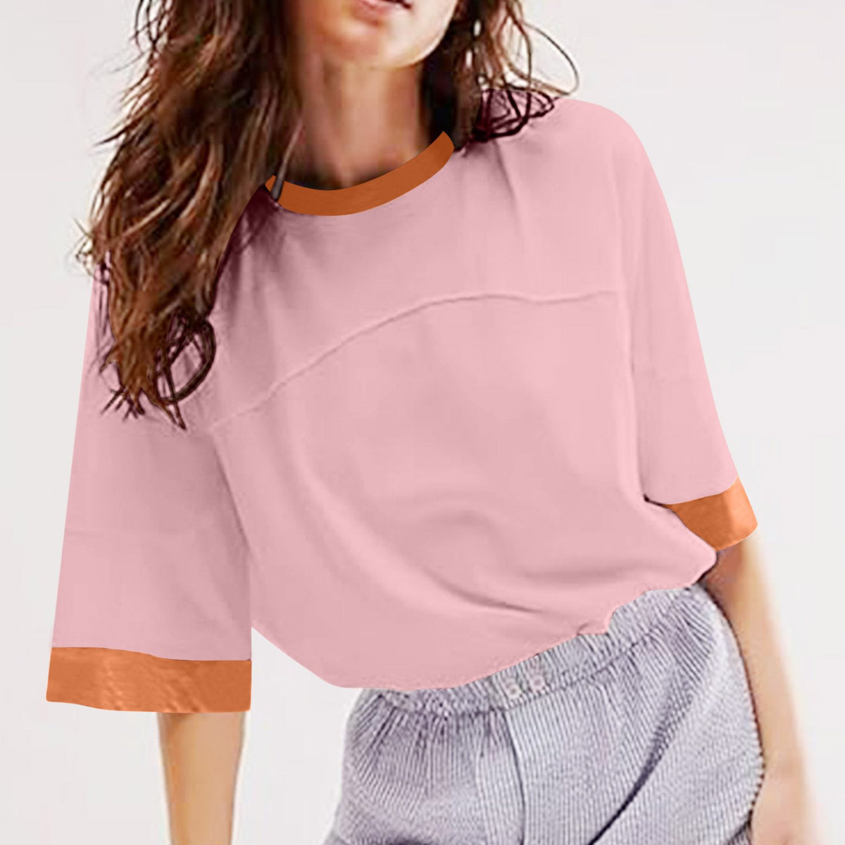 ✨Short-sleeved Color Block T-shirt (Buy 2 Free Shipping)