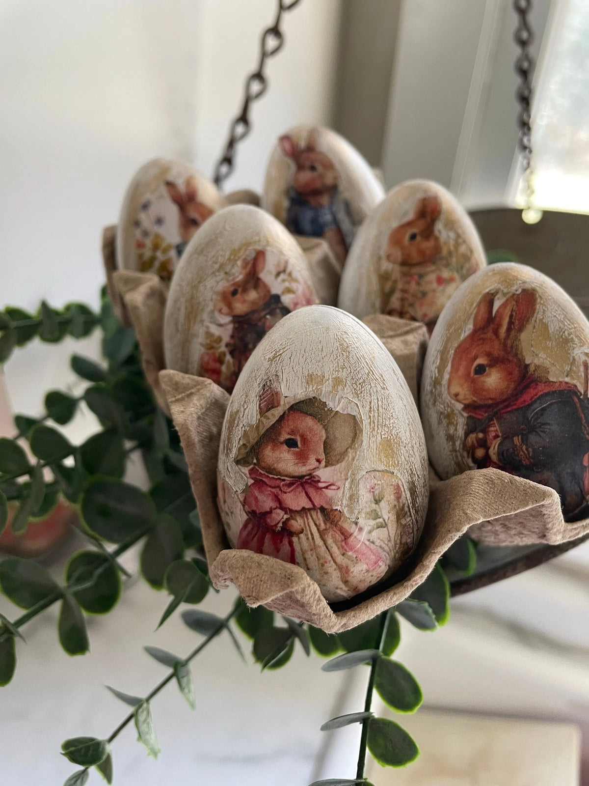🔥Easter special offer 49% OFF-🥚Hand-Painted Vintage Rabbit Easter Eggs