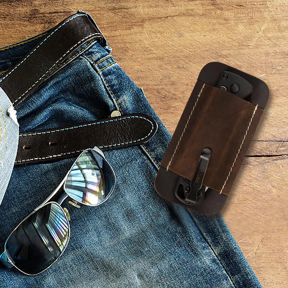 Leather Knife Sheath for Belt