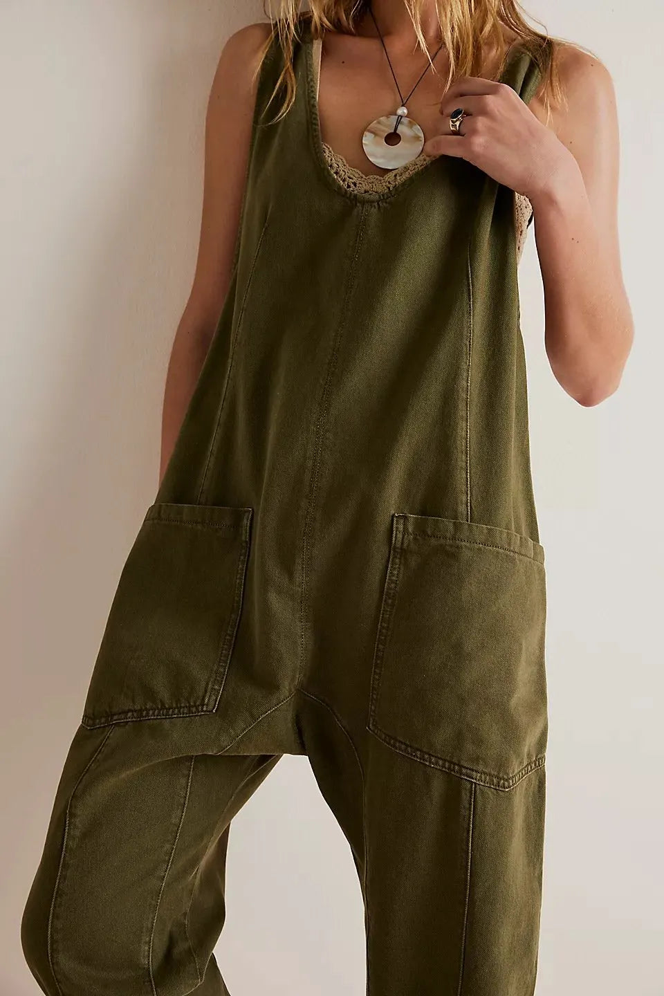Denim Jumpsuit With Pockets (Buy 2 Free Shipping)