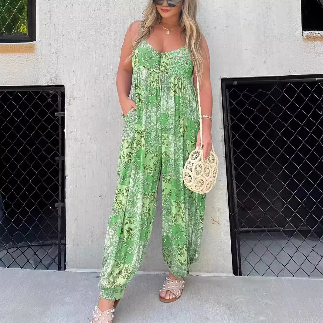 Cooper Patchwork Print Loose Jumpsuit