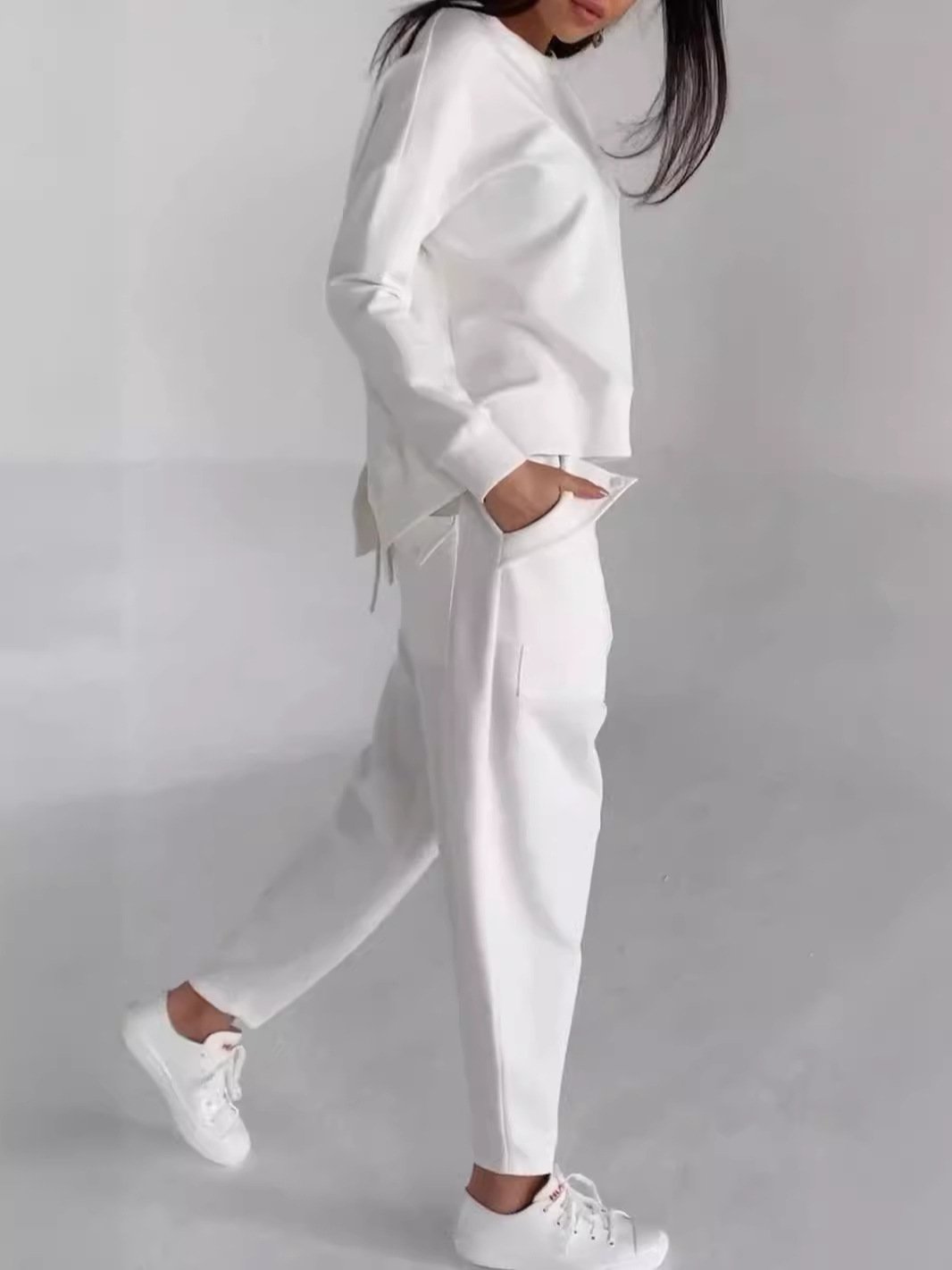 Casual Long Sleeve Drawstring Back Two Piece Suit (Buy 2 Sets Free Shipping)