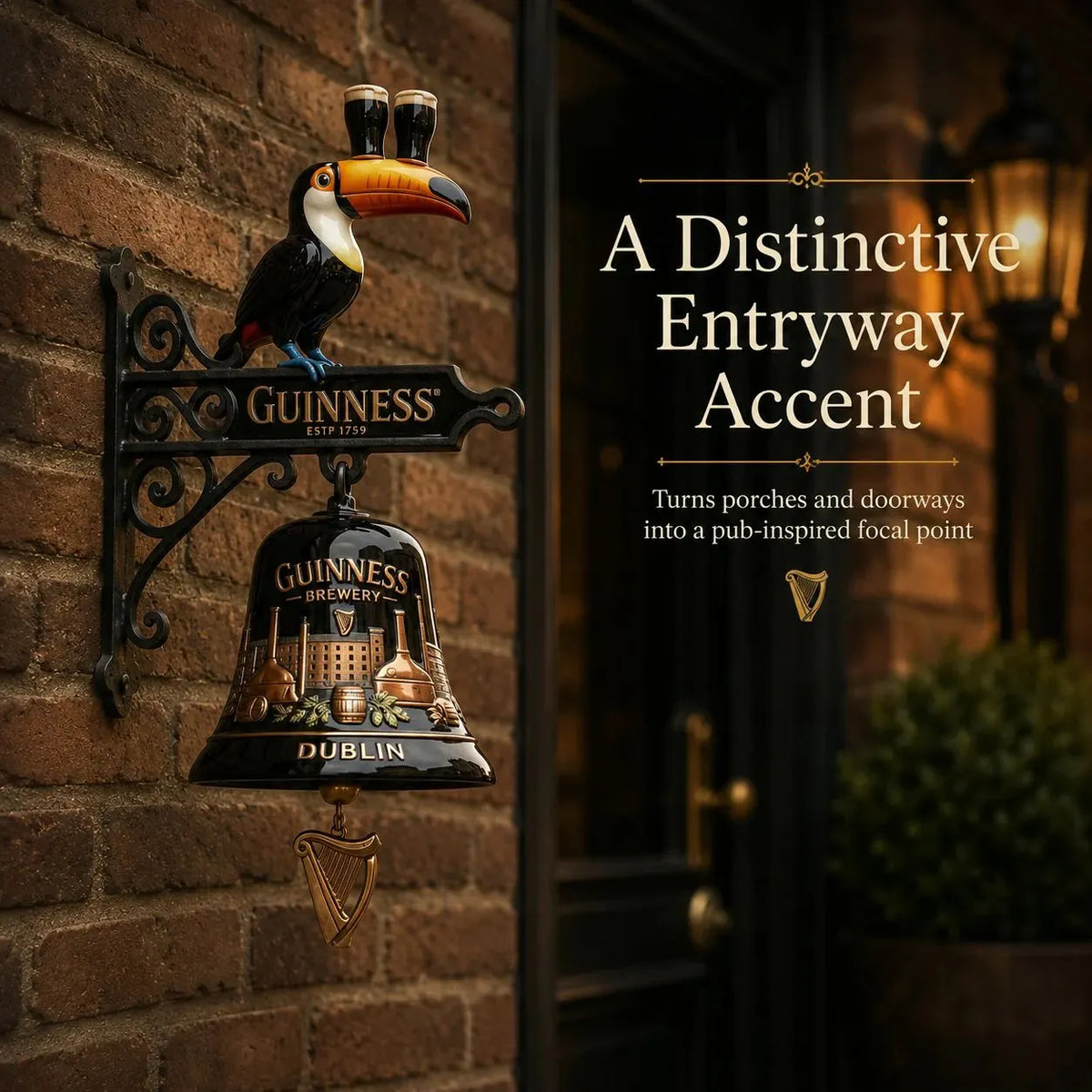 🍺🔔 Guinness Toucan Cast Iron Door Bell