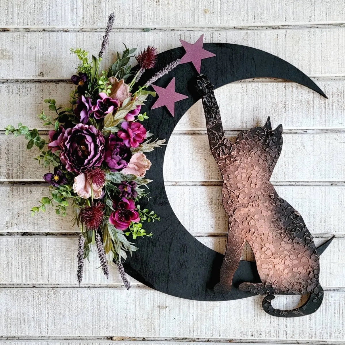 WITCHY CELESTIAL DOOR/ART HALLOWEEN LUNAR DECOR KITTY LOVERS GIFT- 🔥 BUY 2 FREE SHIPPING!