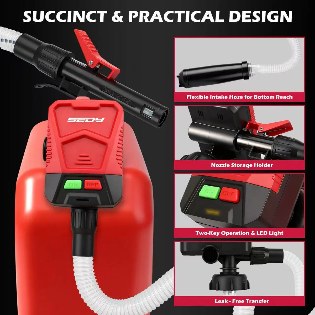 🔥 HOT SALE 🔥Portable Automatic Transfer Pump 3.2 GPM – Electric Battery Powered Liquid Transfer with Auto-Stop Sensor & 3 Adapters