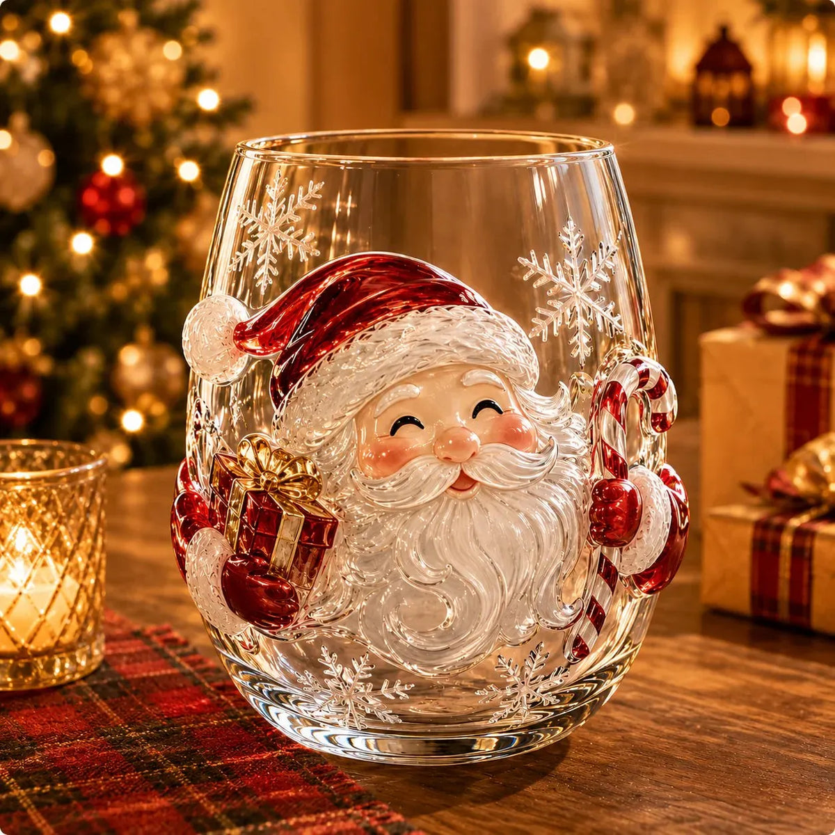🔥HOT SALE🔥Magical Christmas 3D Glass Cup Collection – Santa, Reindeer, Snowman & Christmas Tree
