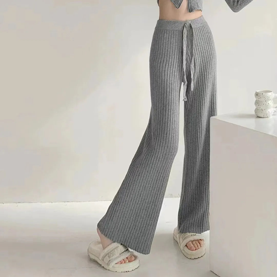 Striped Wide Leg Knit Casual Pants (Buy 2 Free Shipping)